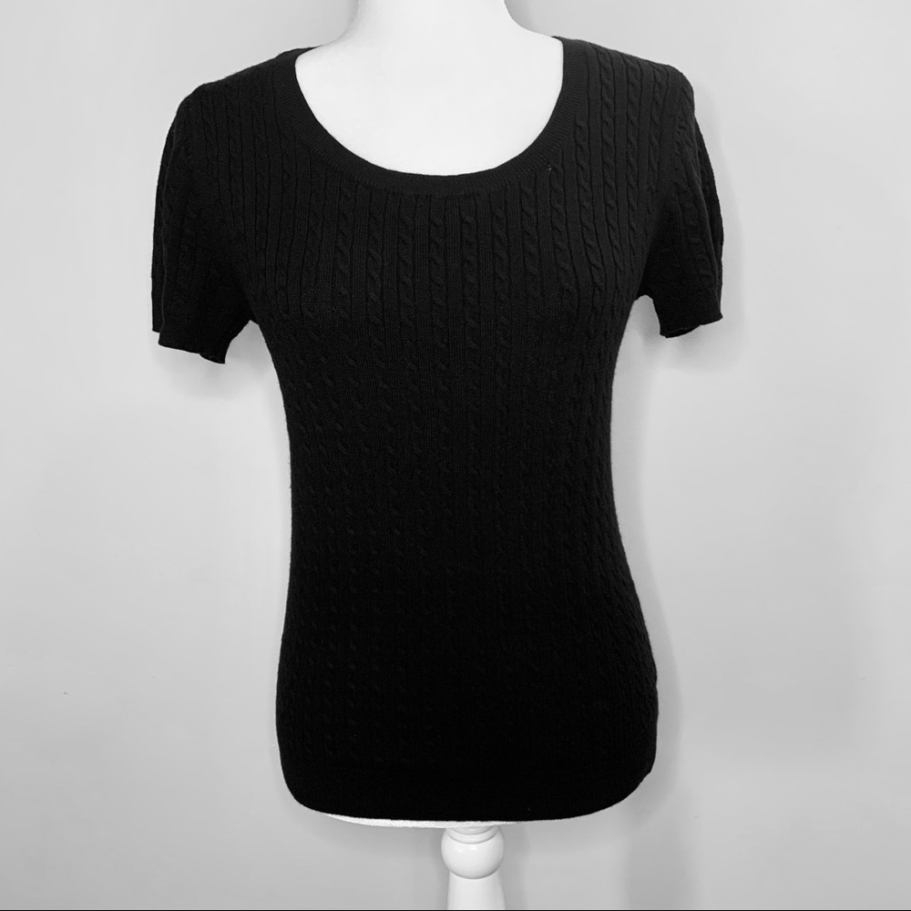 Lauren Ralph Lauren Black Cotton Knit Crewneck